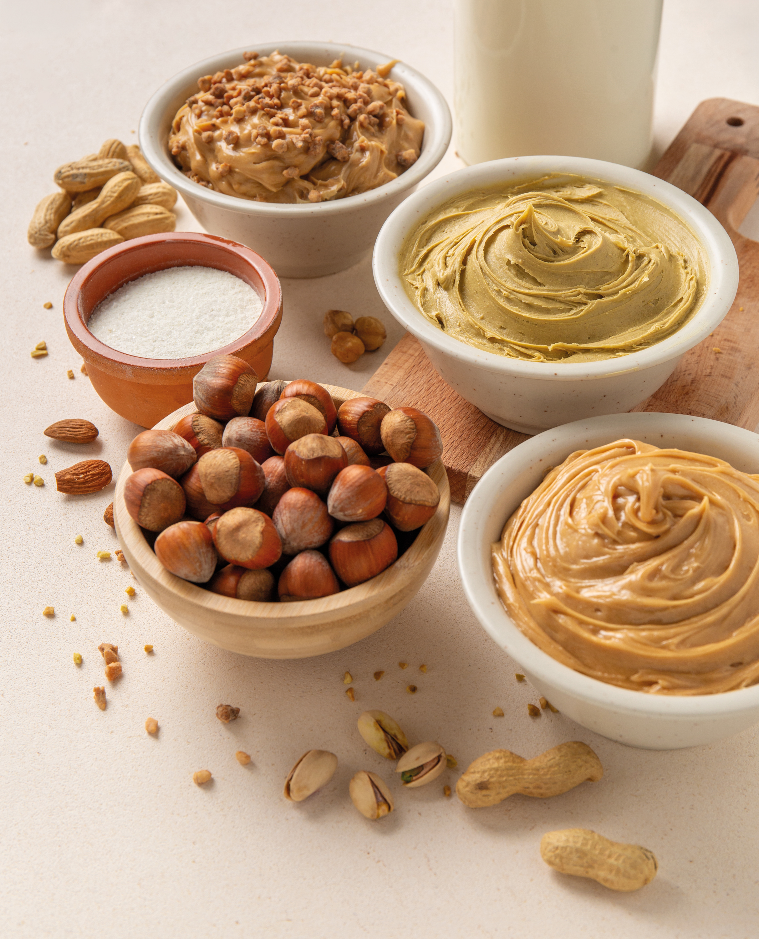 Paste di frutta secca, nocciole, pistacchi e arachidi
